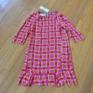 Marni Geometric Printed Silk Dress Pink NWT Size 40 US XS/S